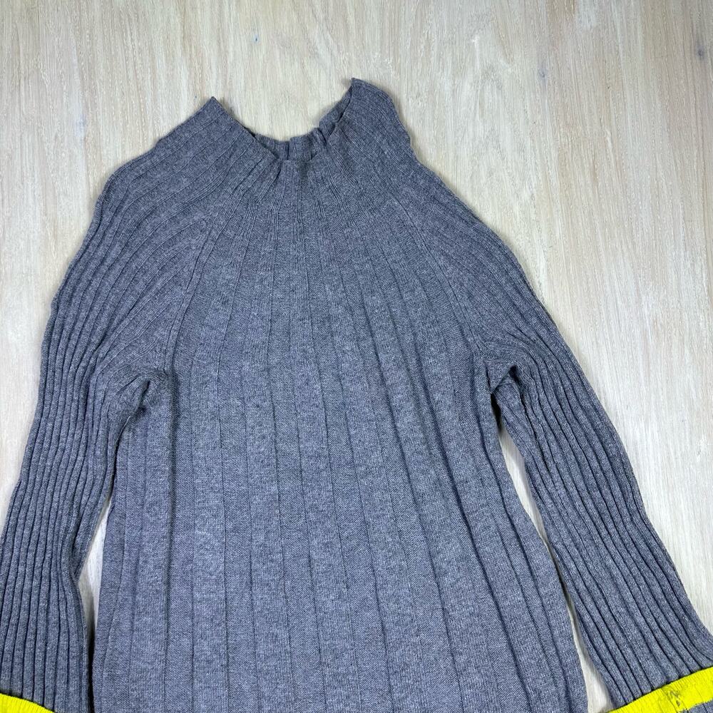 Anthropologie Arseneau Ribbed Casual High Neck Knee Length Sweater Dress Small - Picture 2 of 15